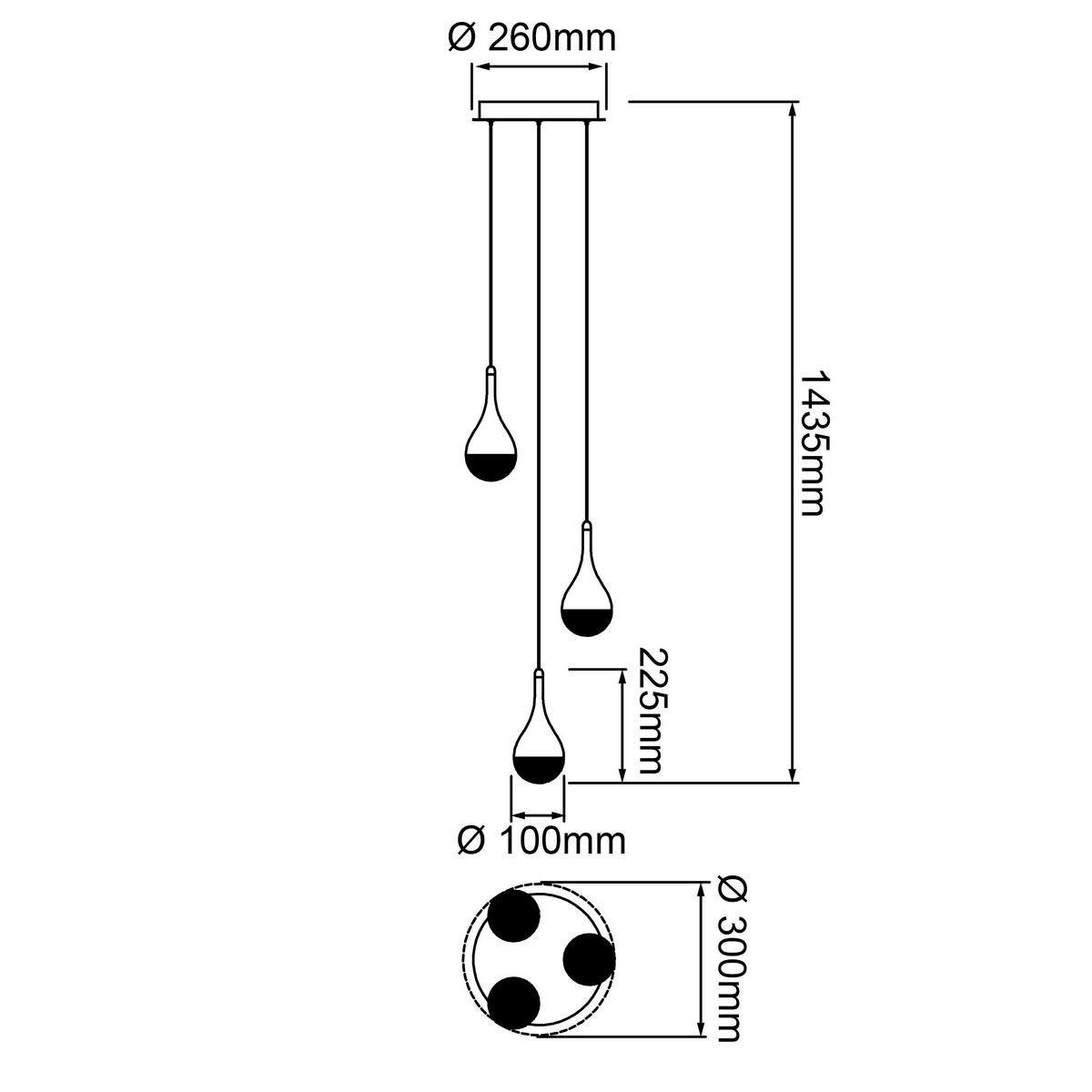 LED-Hängeleuchte Frizzante H: 143,5 cm 3-Flammig dimmbar - Chromfarben, Design, Glas/Metall (26/143,5cm) - Brilliant