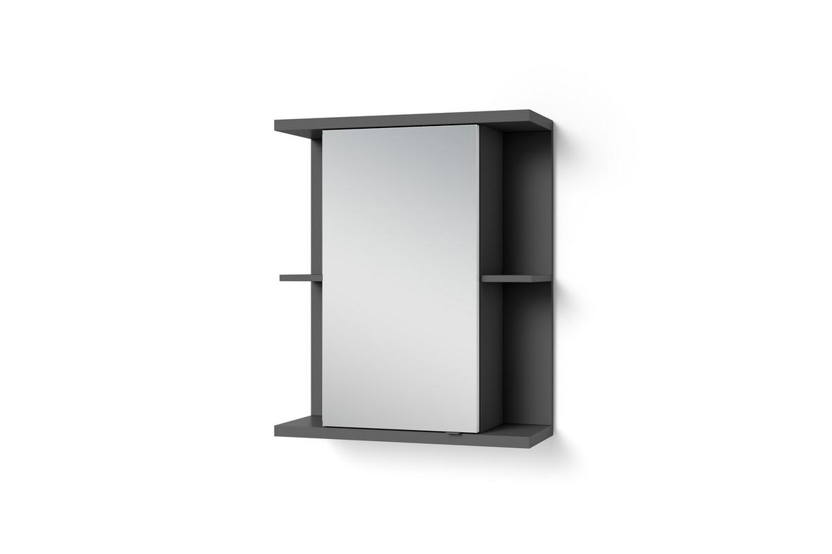 Spiegelschrank Nebraska BxHxT: 60x70x25 cm Anthrazit - Anthrazit, MODERN, Glas/Holzwerkstoff (60/70/25cm) - MID.YOU