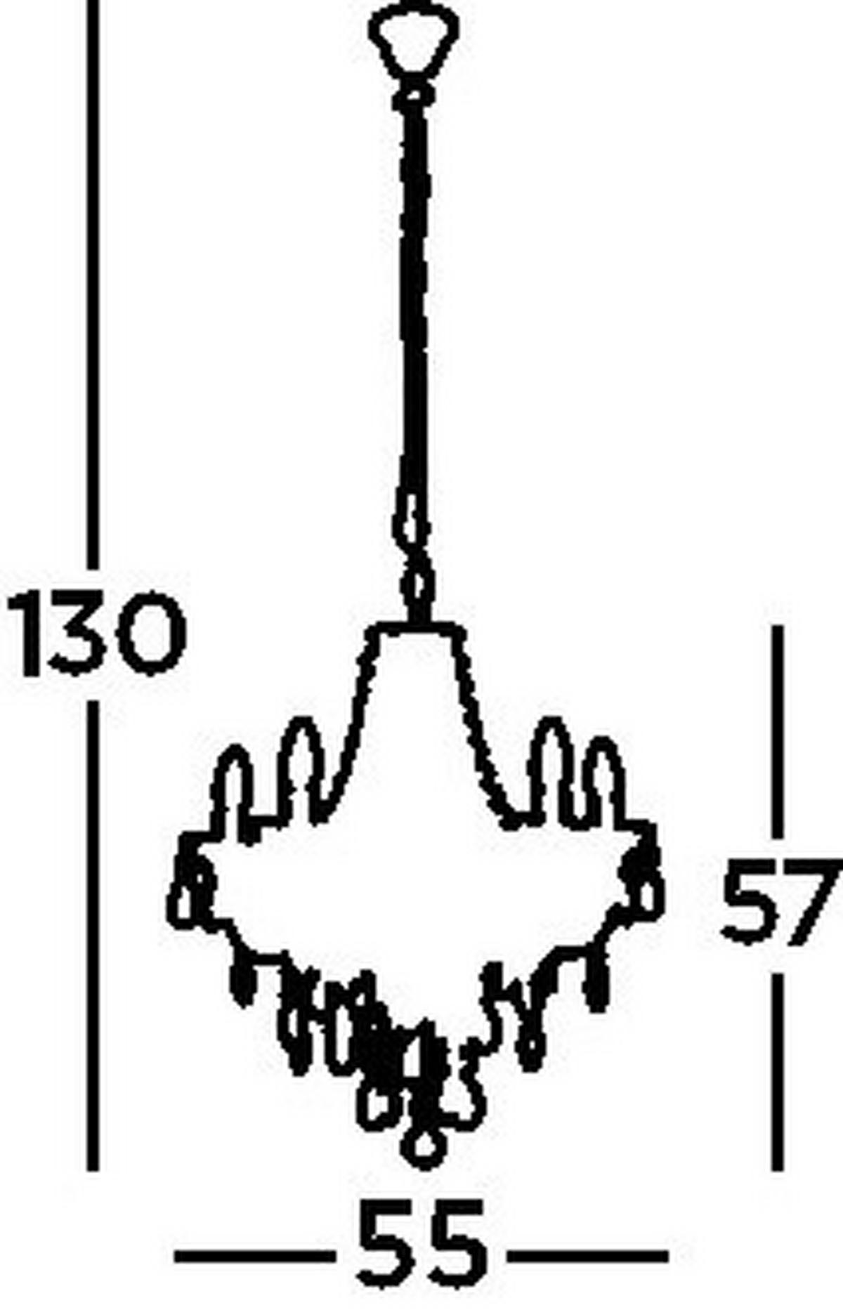 Kronleuchter Marie Therese 5-Flammig, Chromfarben - Chromfarben, KONVENTIONELL, Kunststoff/Metall (55/130cm)