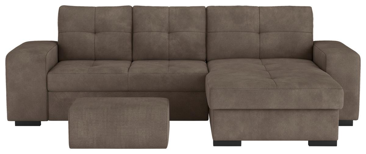 Eckschlafsofa Mattina Taupe S: 268x156 Cm - Taupe/Schwarz, MODERN, Textil (268/156cm) - MID.YOU