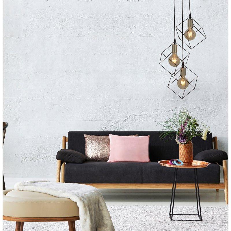 Hängeleuchte Canto H: 146 cm 3-Flammig, Schwarz/Goldfarben - Goldfarben/Schwarz, Trend, Kunststoff/Metall (60/146cm) - Näve