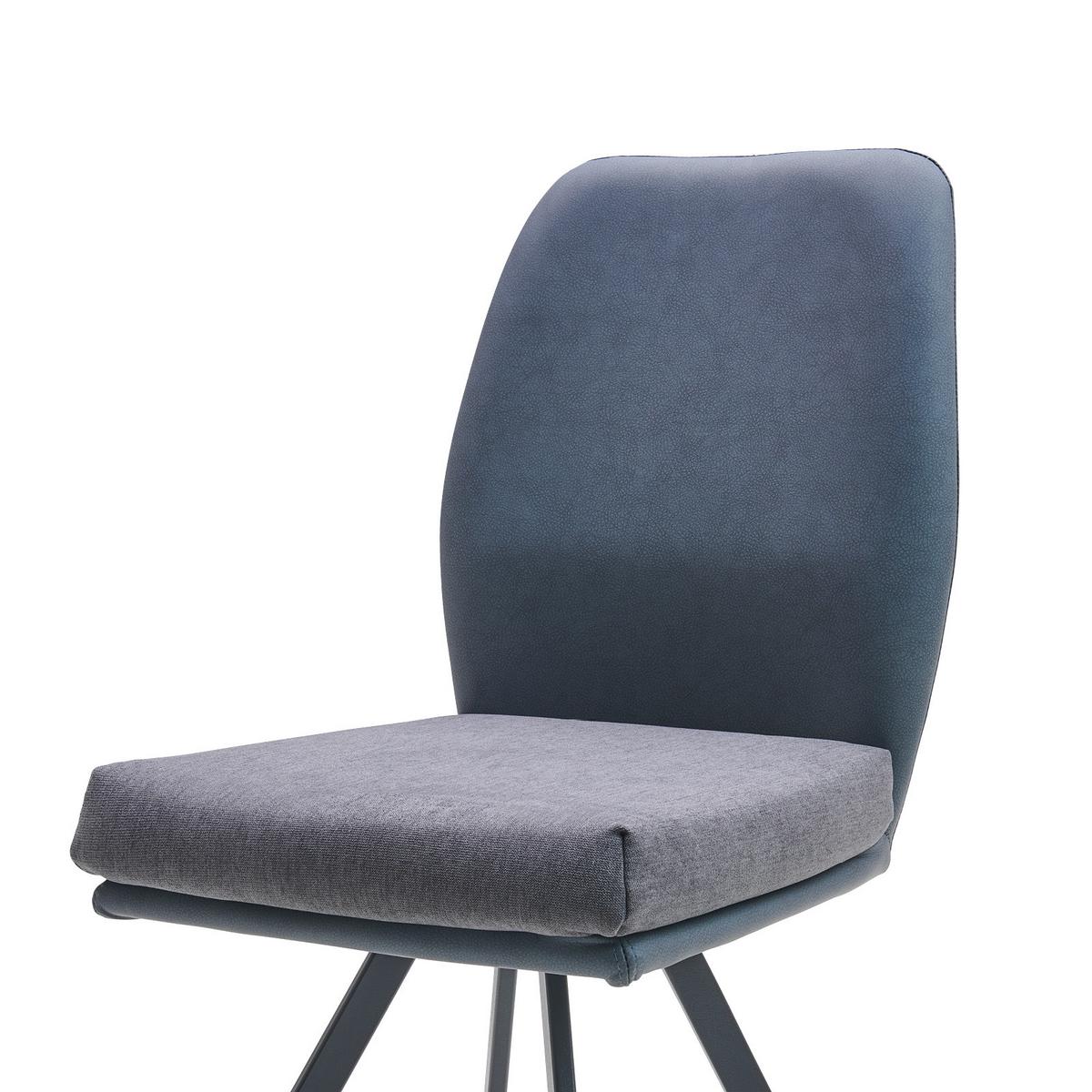 Esszimmerstuhl Kakan Blau/Grau Gepolstert - KONVENTIONELL, Holz/Textil (50/84/58cm) - Luca Bessoni