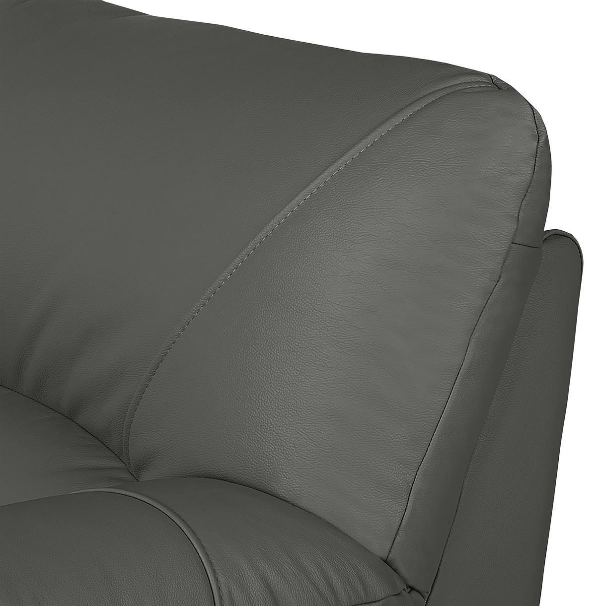 Sessel Oslo Anthrazit B: 105 Cm - Anthrazit/Schwarz, Design, Leder (105/92/85cm) - Livetastic