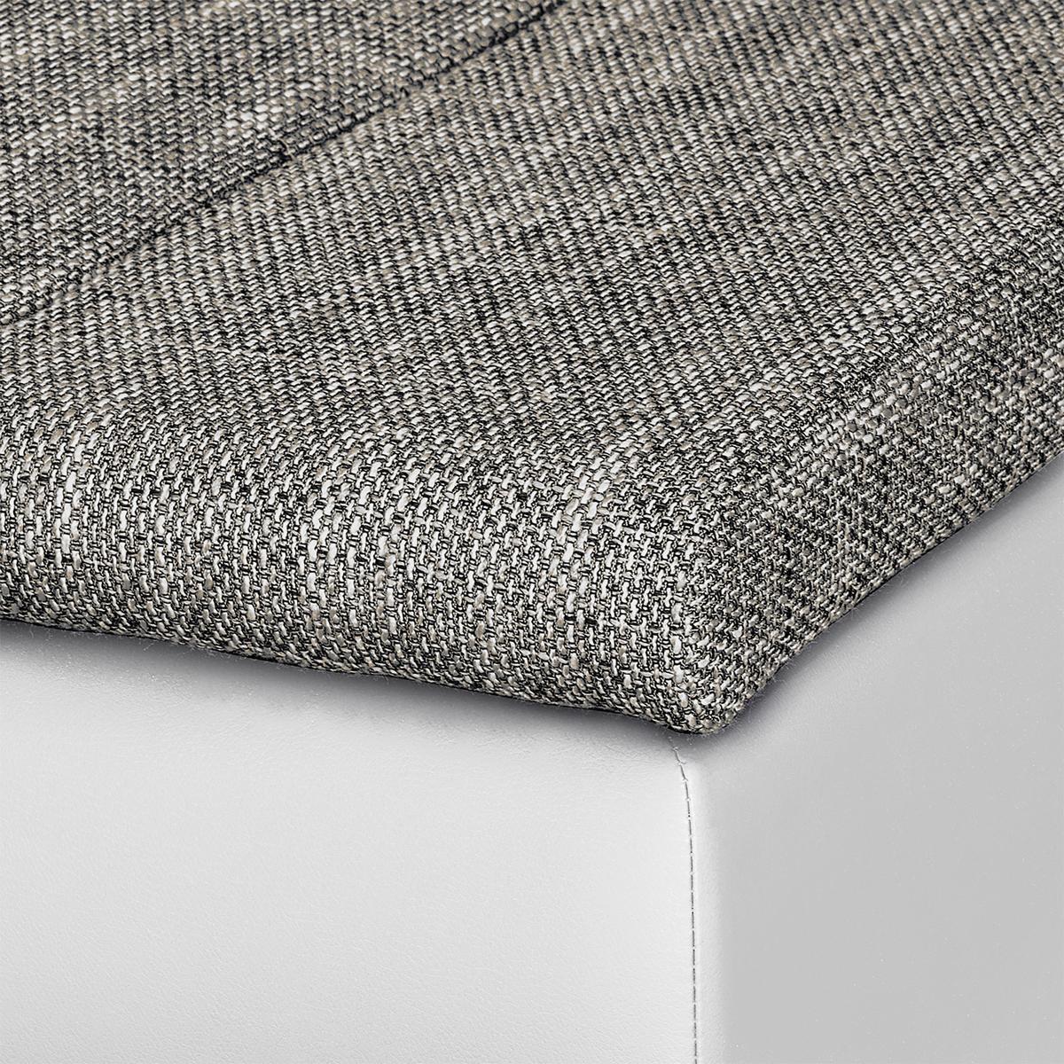 Ecksofa Acra Grau, Weiß B: 266x175 Cm - Chromfarben/Schwarz, Design, Textil (266/175cm) - Livetastic