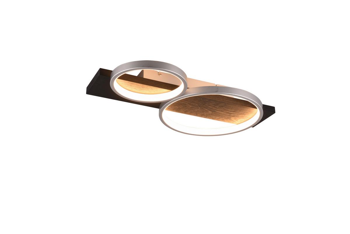 Led-deckenleuchte, Switchdim 643810287 Medera - Titanfarben/Schwarz, Basics, Holz/Metall (53,5/8,0/34,5cm) - Trio Leuchten