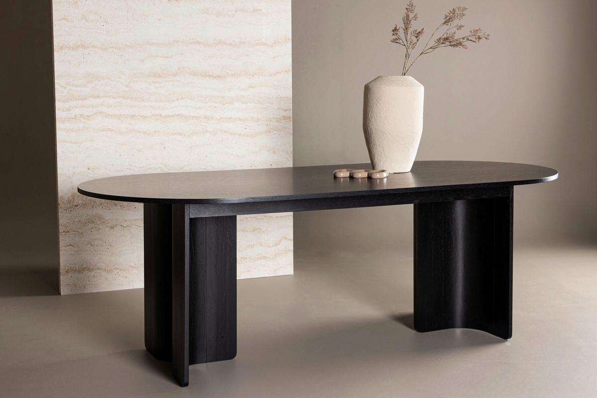 ESSTISCH Tyresö, Schwarz L: 220 cm - Schwarz, MODERN, Holz (220/100/75cm) - Livetastic
