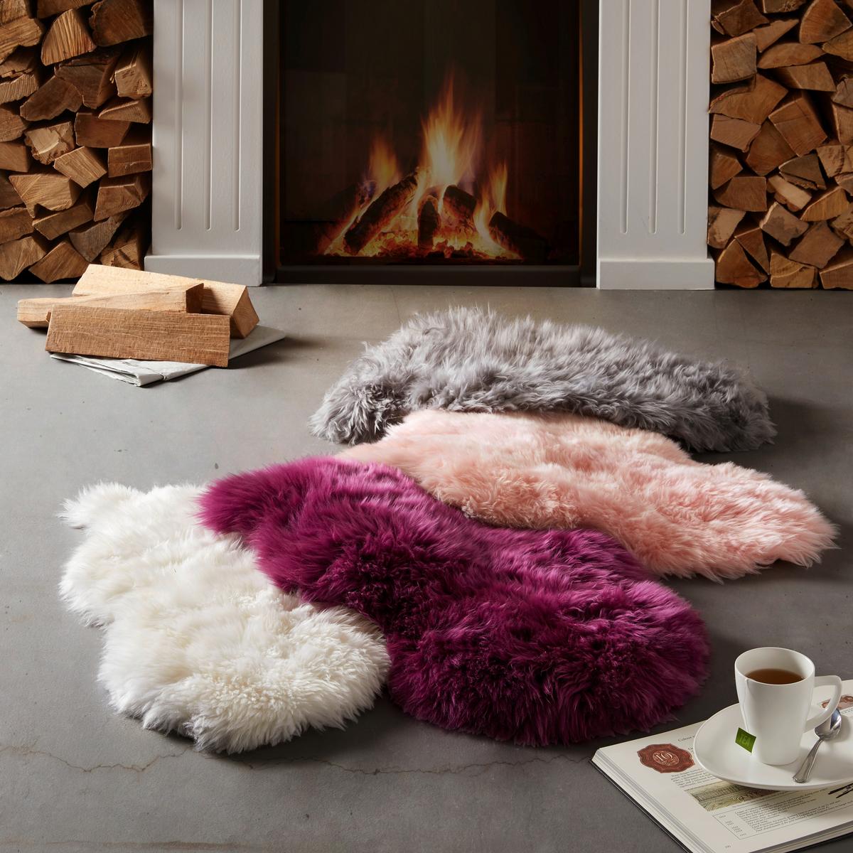 OVČÍ KOŽEŠINA Emma, 60/45cm, bílá - bílá, textil (45/60cm) - Modern Living