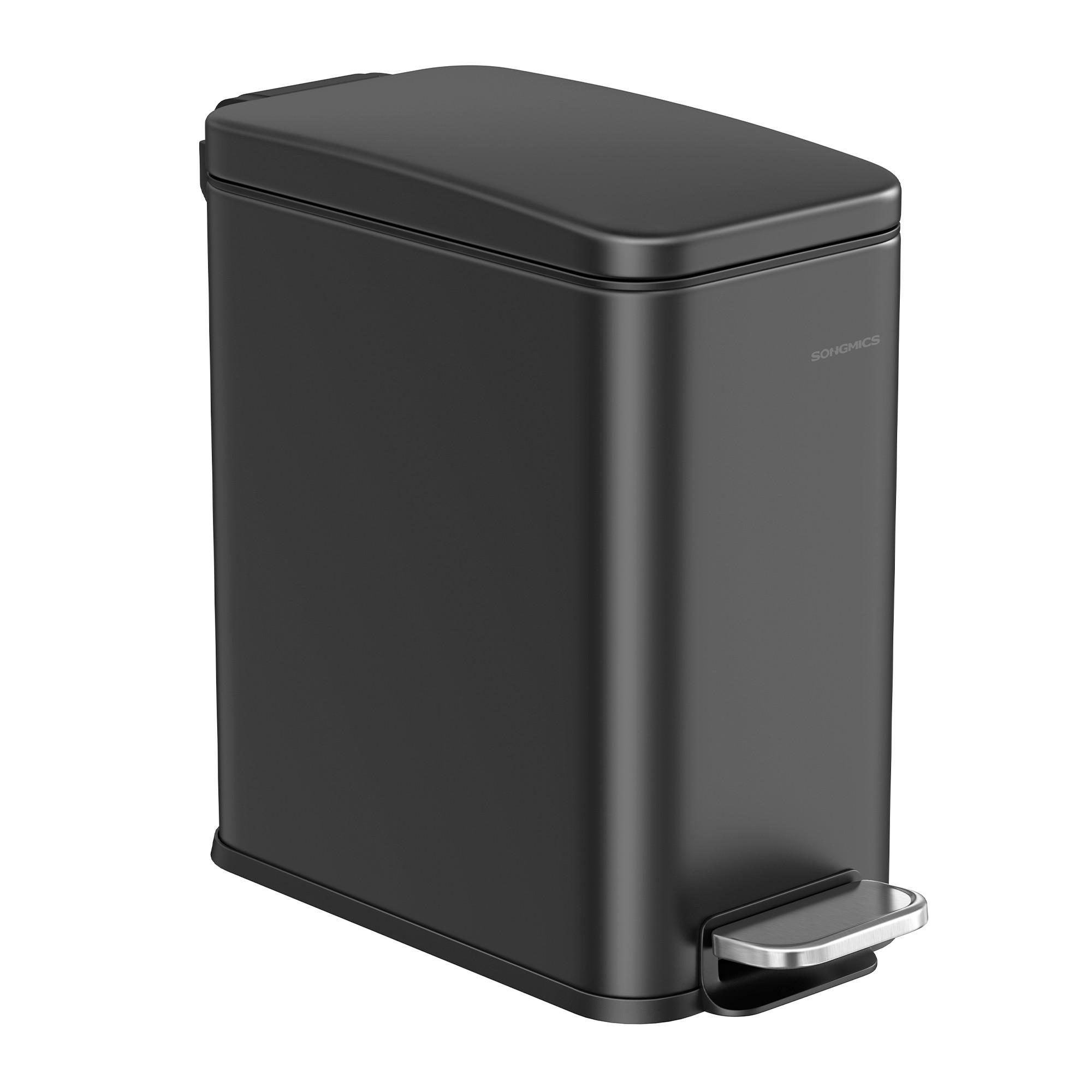 Abfallsammler Schwarz B: 14,4cm - Schwarz, Basics, Kunststoff/Metall (14,4/29/29,9cm)