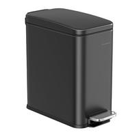 Abfallsammler Schwarz B: 14,4cm - Schwarz, Basics, Kunststoff/Metall (14,4/29/29,9cm)