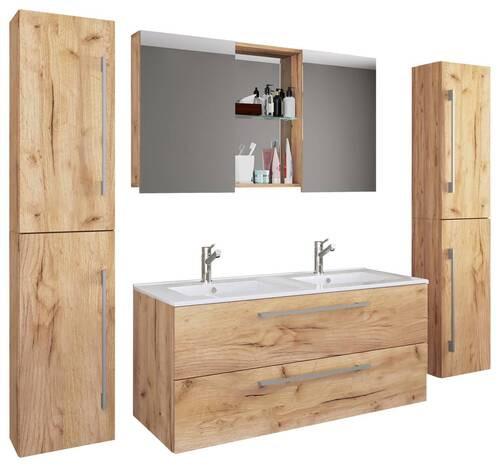 Badezimmer Budasi Honigeiche B: 111 cm - Honigeiche/Weiß, MODERN, Keramik/Holzwerkstoff (178cm) - MID.YOU