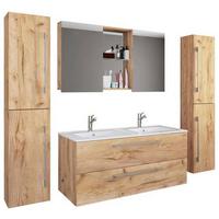 Badezimmer Budasi Honigeiche B: 111 cm - Honigeiche/Weiß, MODERN, Keramik/Holzwerkstoff (178cm) - MID.YOU