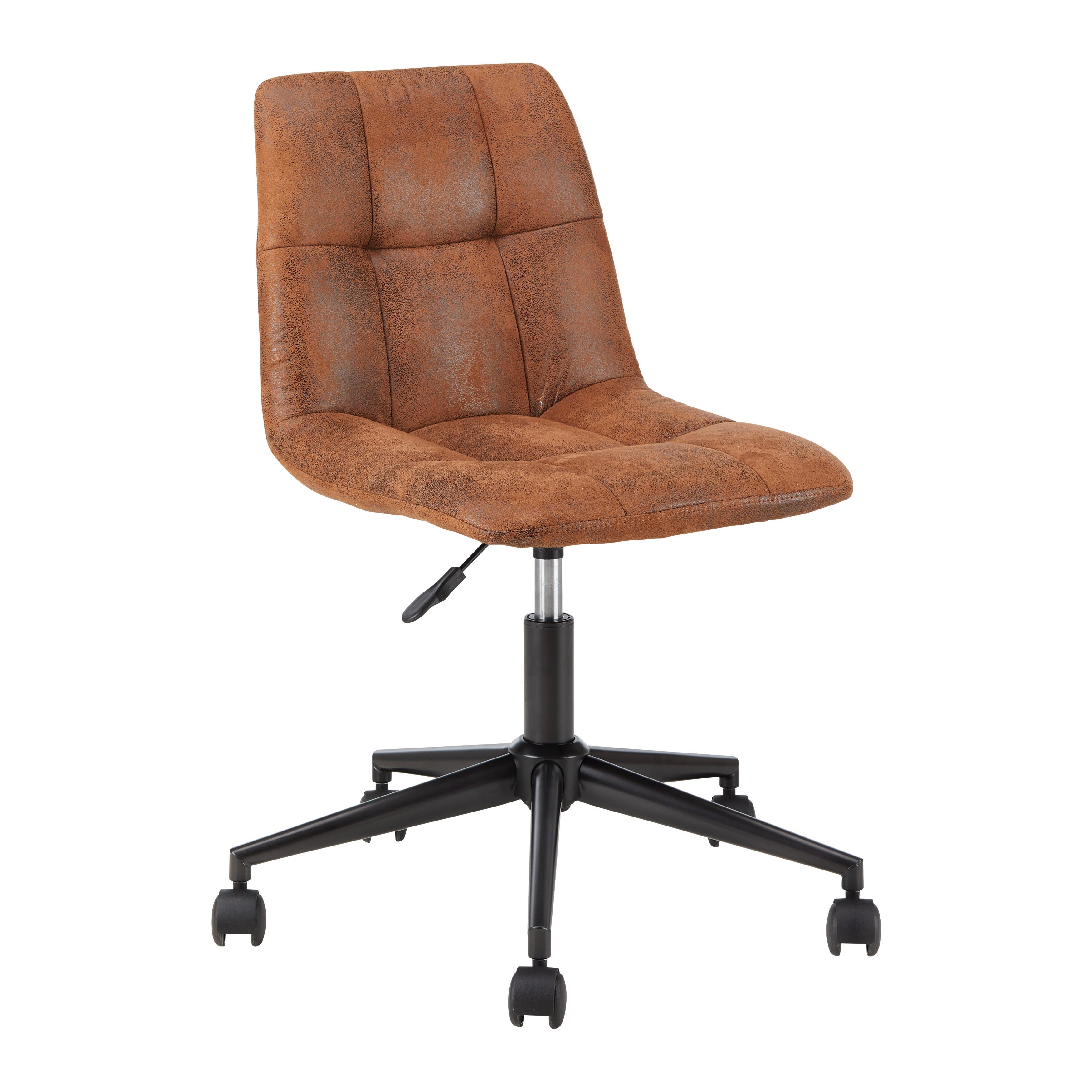 Otočná stolička CLELIE hnedá - hnedá/čierna, Modern, kov/drevo (45/79-89/57cm) - Bessagi Home