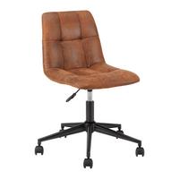 Otočná židle CLELIE hnědá - černá/hnědá, Moderní, kov/dřevo (45/79-89/57cm) - Bessagi Home