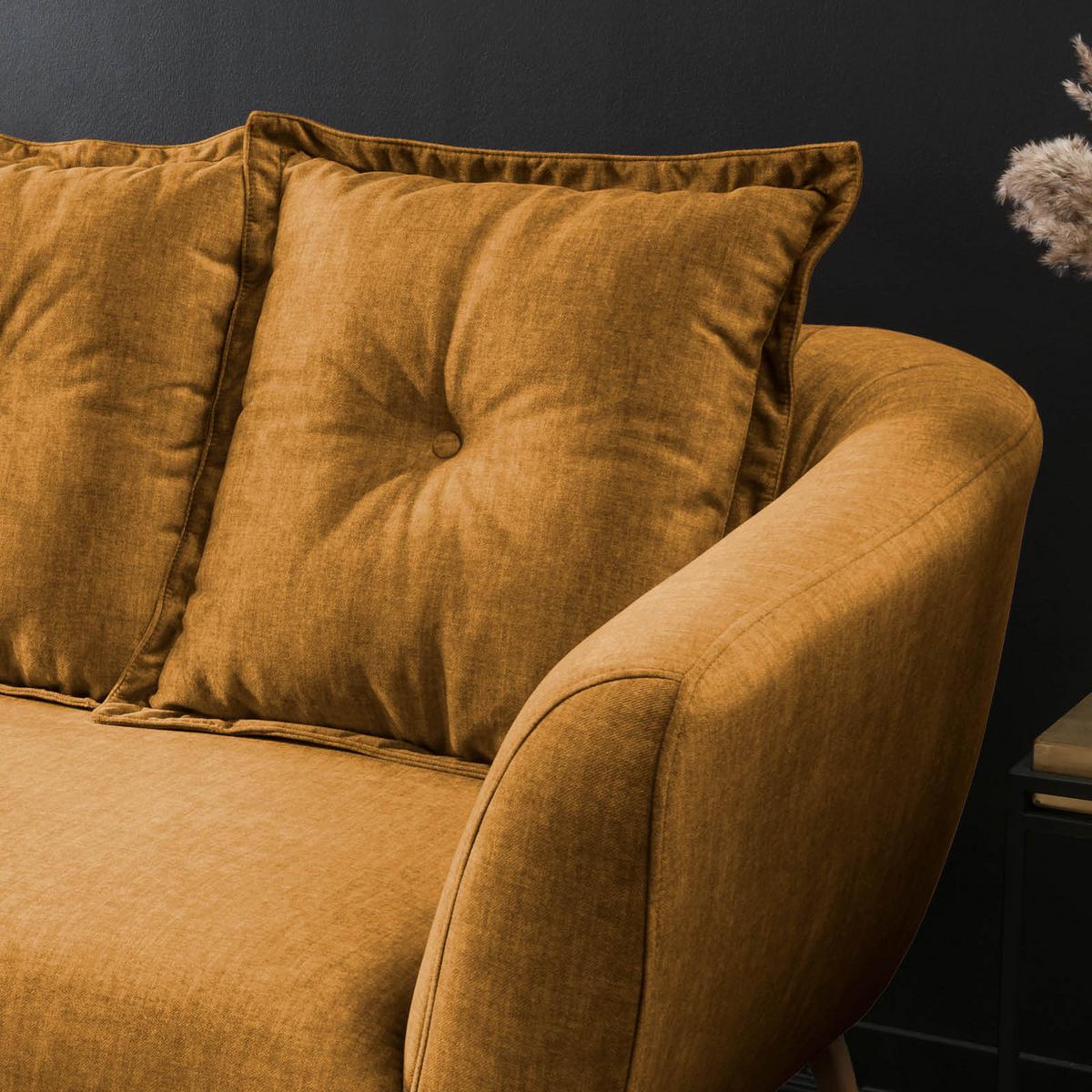 3-sitzer-sofa Baggio Gelb B: 236 Cm - Gelb/Buchefarben, MODERN, Textil (236/94/103cm) - Livetastic