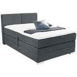 Boxspringbett mit Bettkasten 140x200cm Tina, Dunkelgrau - Dunkelgrau/Hellgrau, KONVENTIONELL, Textil (140/200cm)