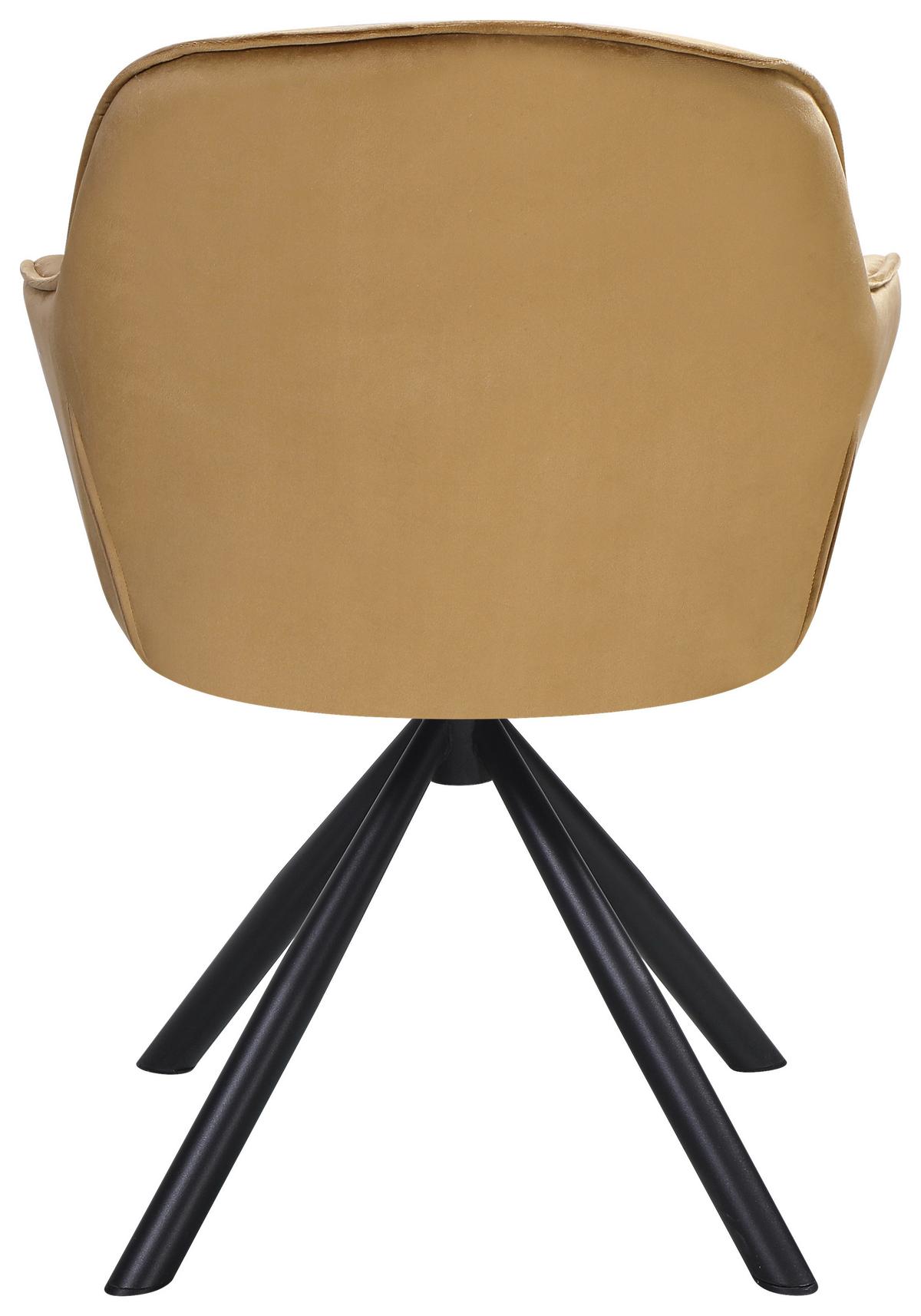 Szék Silvi - barna/fekete, Konventionell, textil/fém (62/85/62cm)