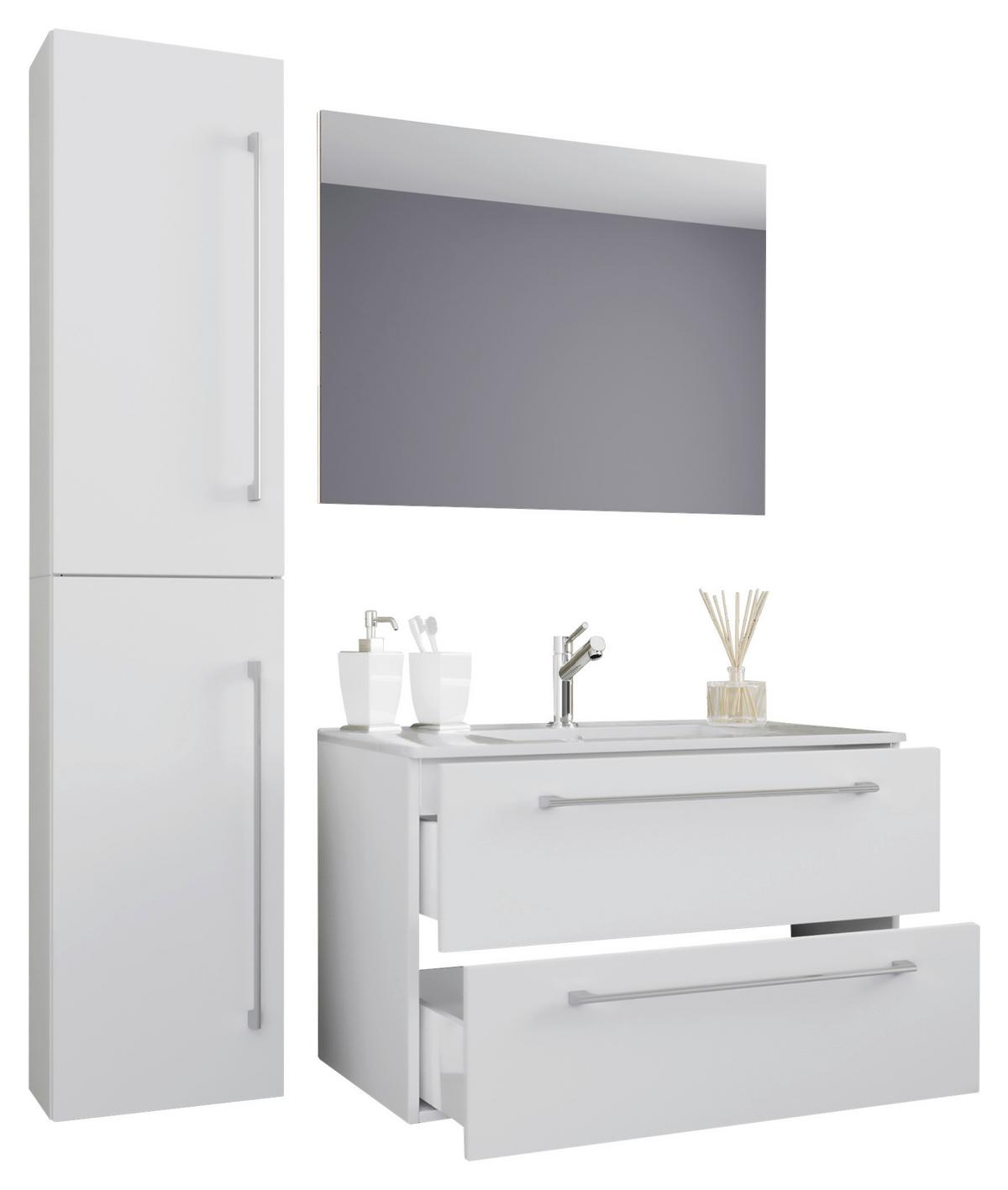 Badezimmer Badinos - Weiß, MODERN, Keramik/Holzwerkstoff (93cm) - MID.YOU