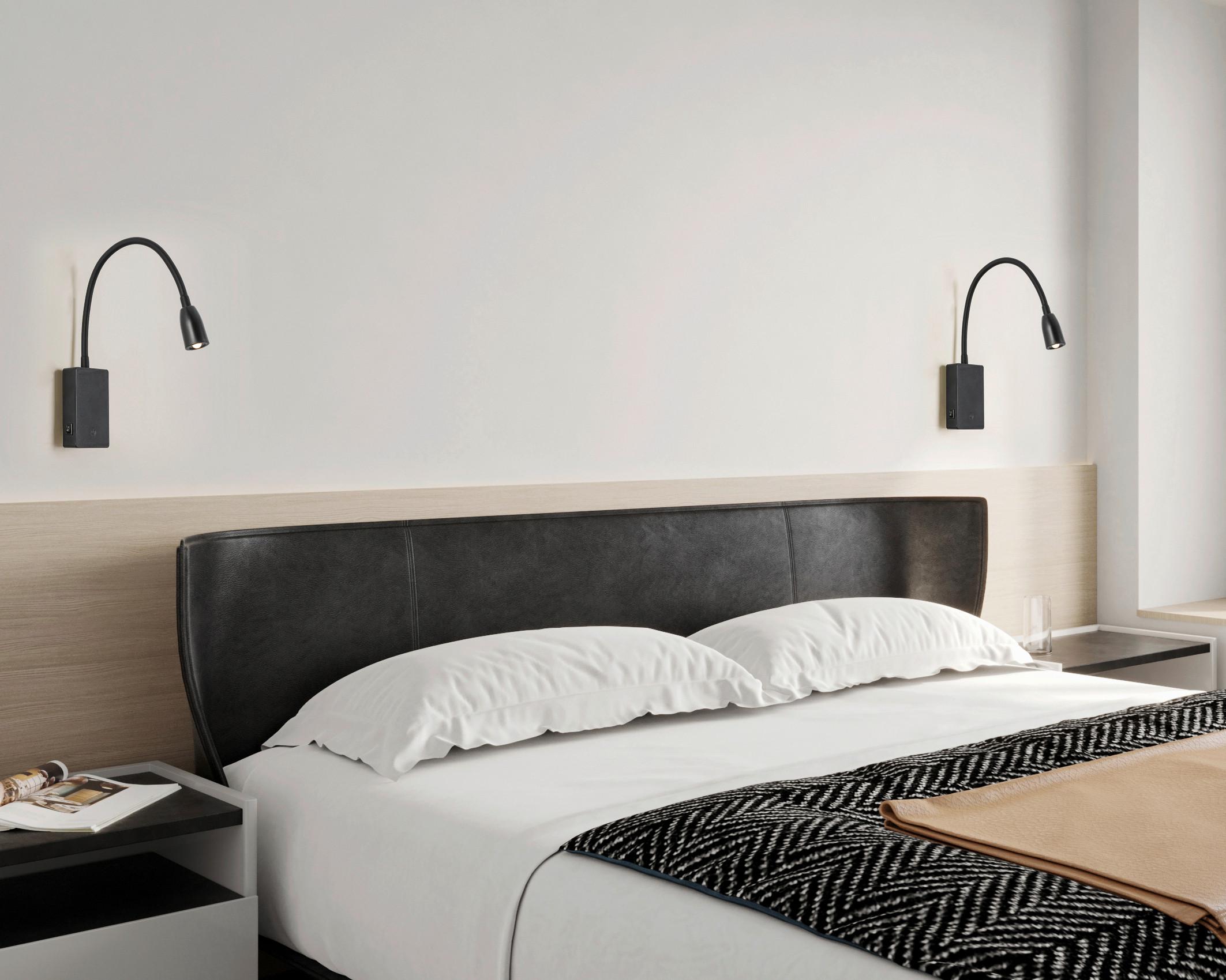 NÁSTĚNNÉ LED SVÍTIDLO WITI - černá, Moderní, kov/plast (3,08/7/max 49,65cm) - Mömax