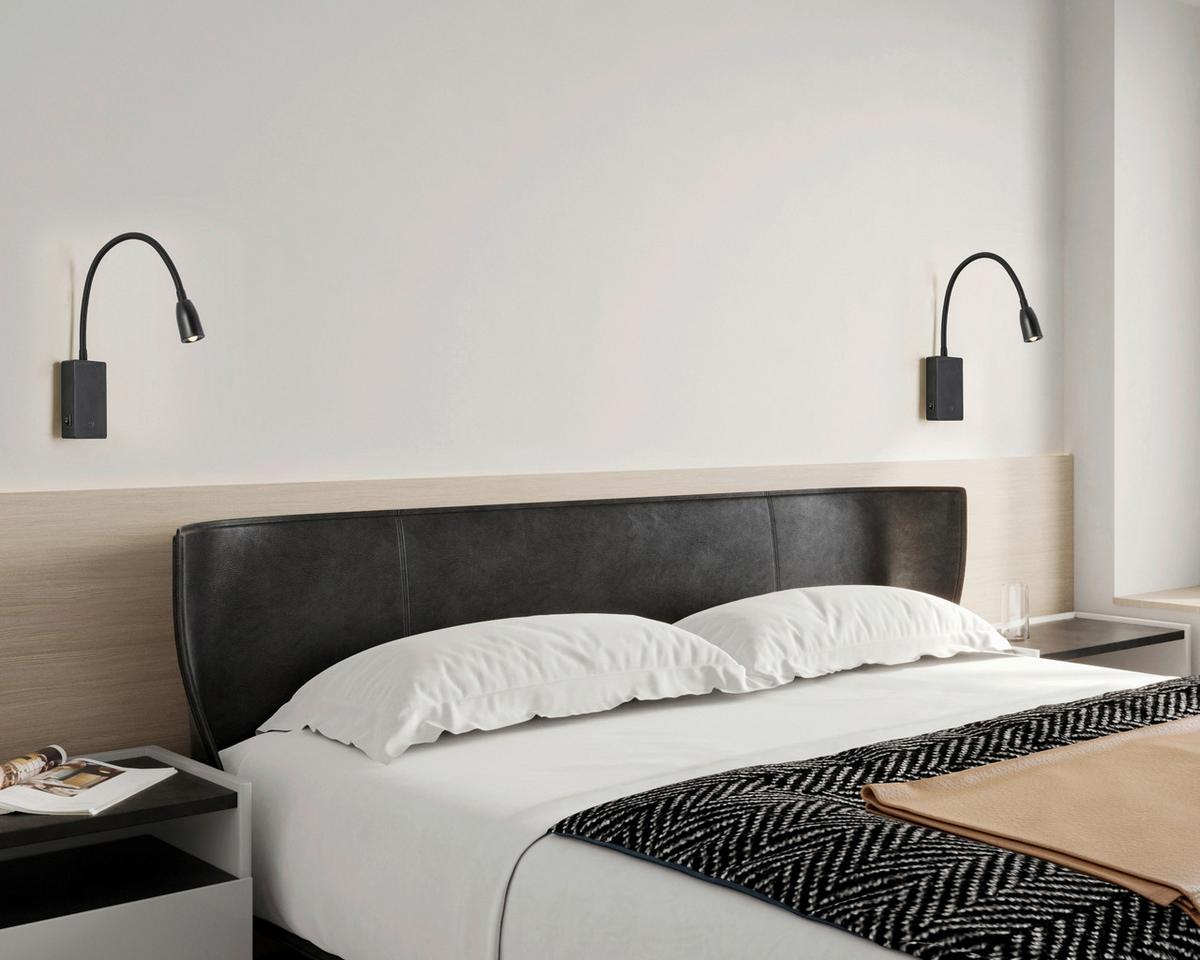 NÁSTĚNNÉ LED SVÍTIDLO WITI - černá, Moderní, kov/plast (3,08/7/max 49,65cm) - Mömax