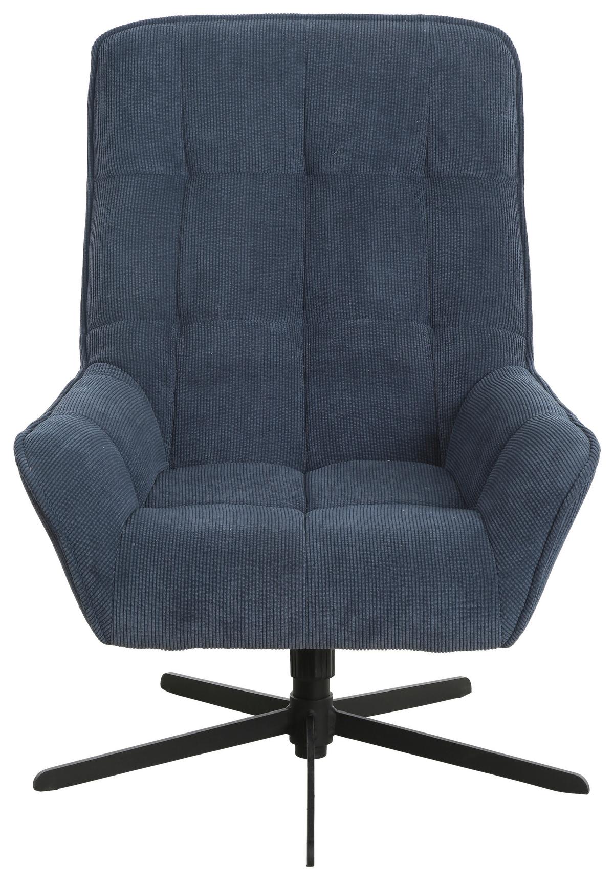 Relaxsessel Bari - Schwarz/Dunkelblau, MODERN, Holz/Textil (72/98/81cm)