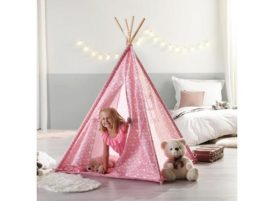 Hrací Stan Mariano - růžová, Moderní, dřevo/textilie (125/154/125cm) - Modern Living Hrací Stan Mariano - růžová, Moderní, dřevo/textilie (125/154/125cm) - Modern Living