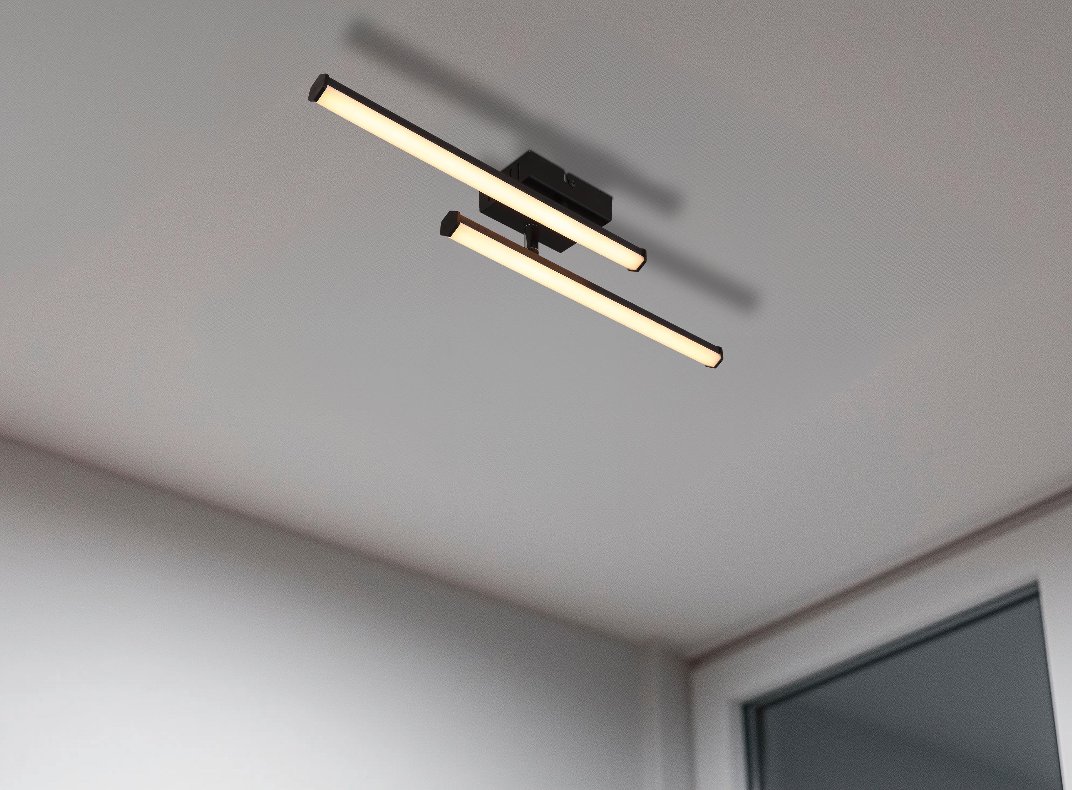LED-Deckenleuchte 67342-12 Kirina - Schwarz/Weiß, Design, Kunststoff (50/7/8,4cm) - Globo