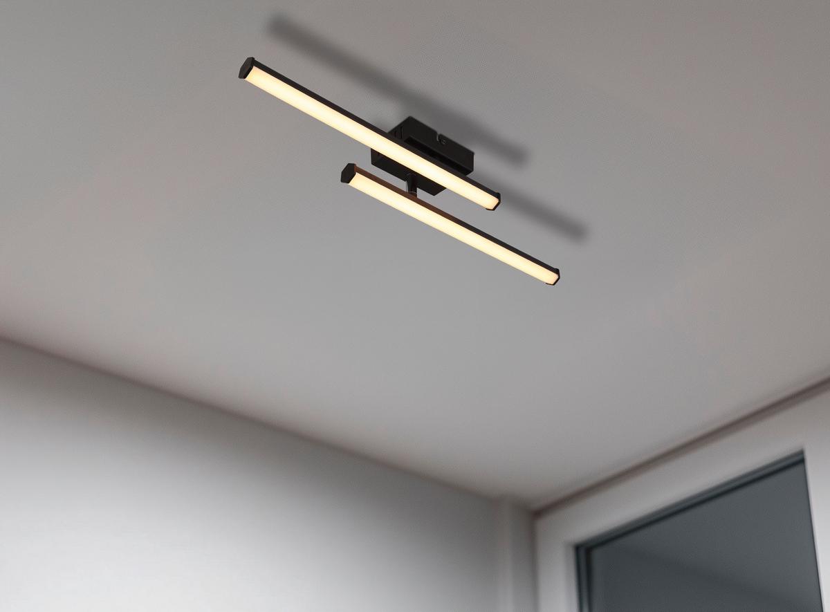 LED-Deckenleuchte 67342-12 Kirina - Schwarz/Weiß, Design, Kunststoff (50/7/8,4cm) - Globo