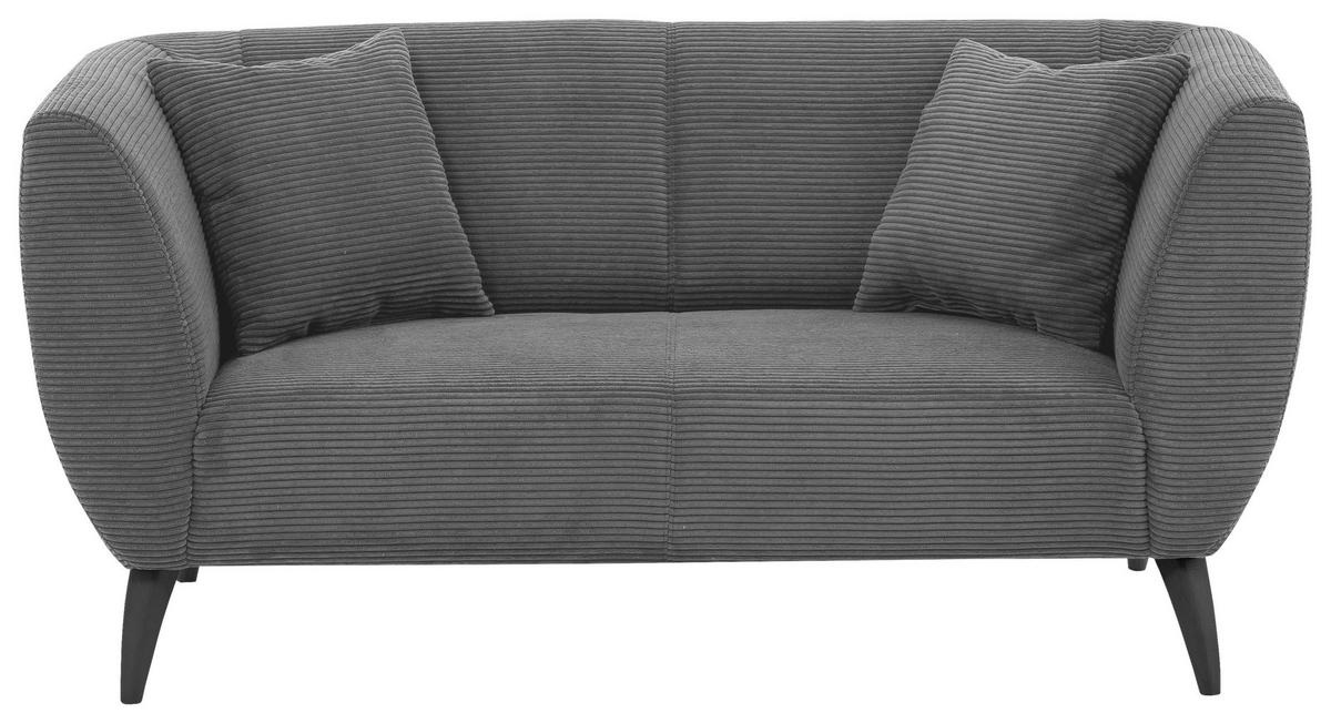 2-Sitzer-Sofa Colori Mit Kissen Grau Cord B: 172 cm - Schwarz/Grau, MODERN, Textil (172/83/88cm) - MID.YOU