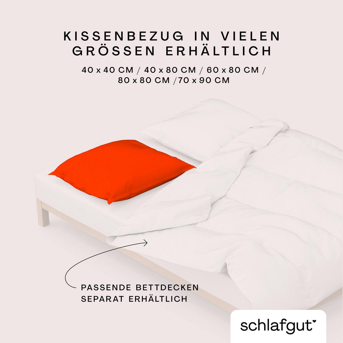 Kopfpolsterbezug Woven Satin - Dunkelorange, Basics, Textil (70/90cm) - Schlafgut