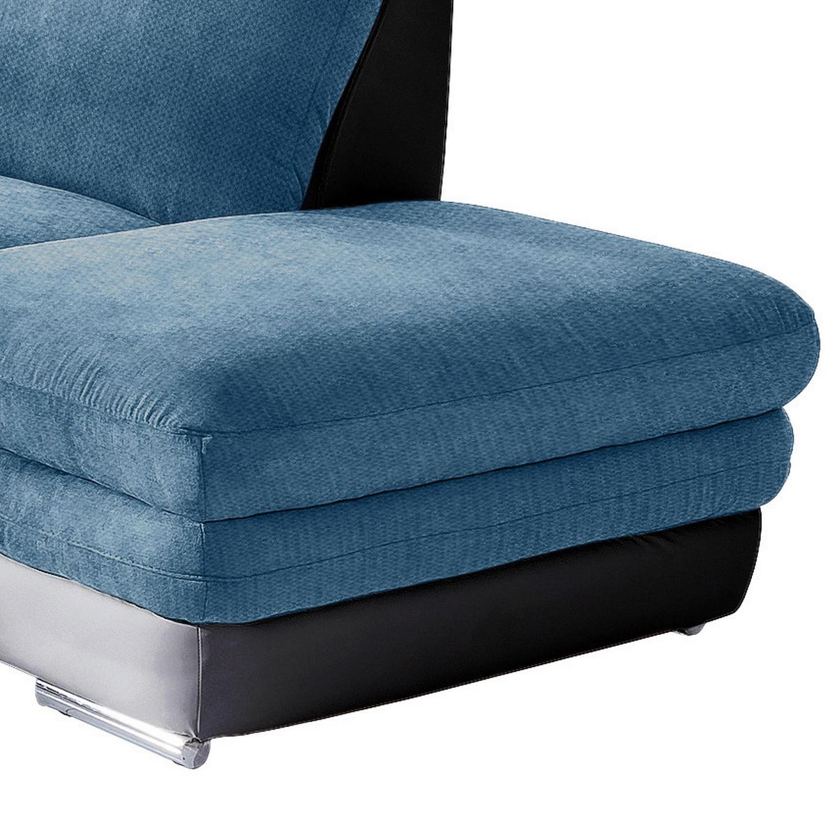 Wohnlandschaft In L-Form Nardo 264x221 cm - Chromfarben/Blau, MODERN, Textil (264/221cm) - MID.YOU