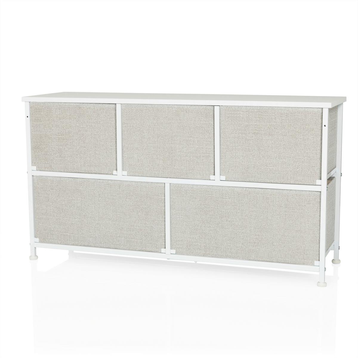 KOMODA FOLDAR - sivá/biela, Modern, textil/plast (100/55/30cm) - MID.YOU