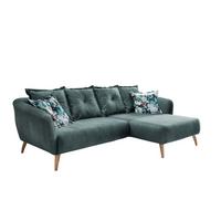 Ecksofa Baggio Dblau/Dgrün S:277/162cm - Blau/Buchefarben, MODERN, Holz/Textil (277/162cm) - Livetastic