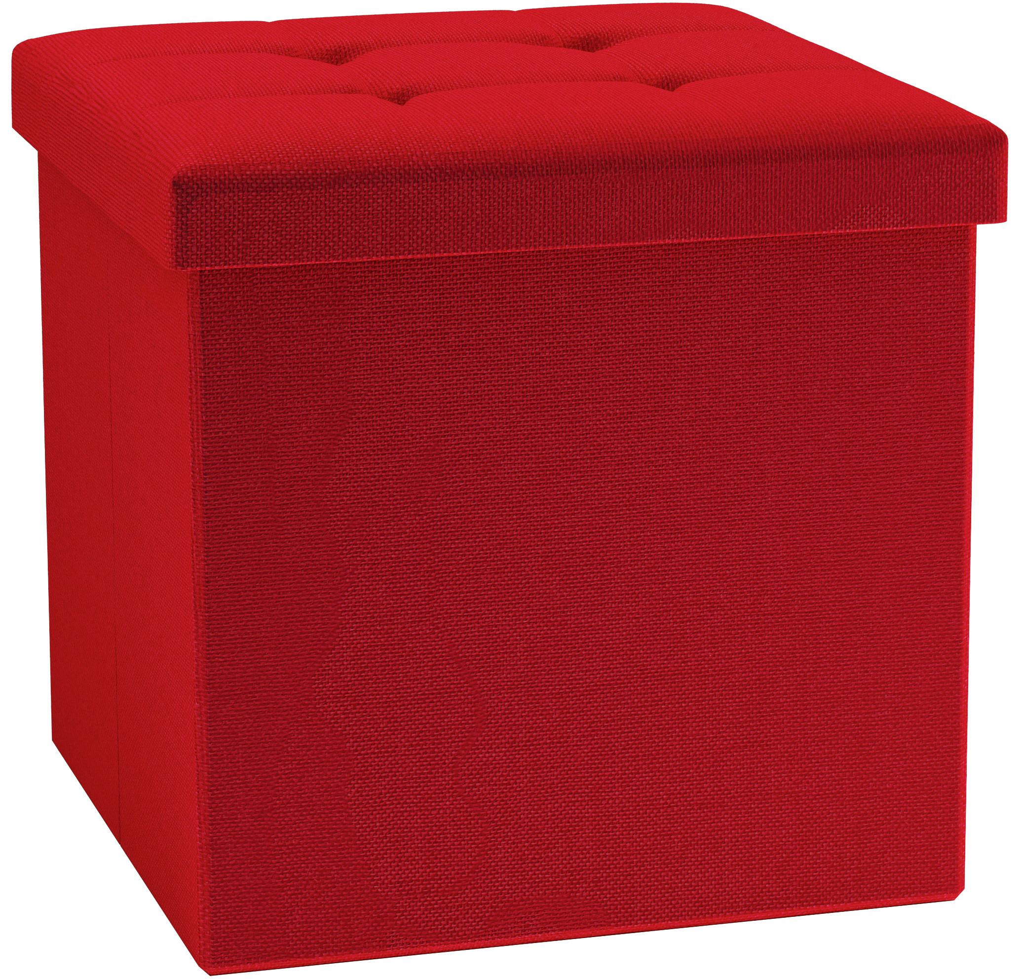 Sitzbox Boxas Rot B: 38 cm - Rot, Basics, Holzwerkstoff/Kunststoff (38/38/38cm) - MID.YOU