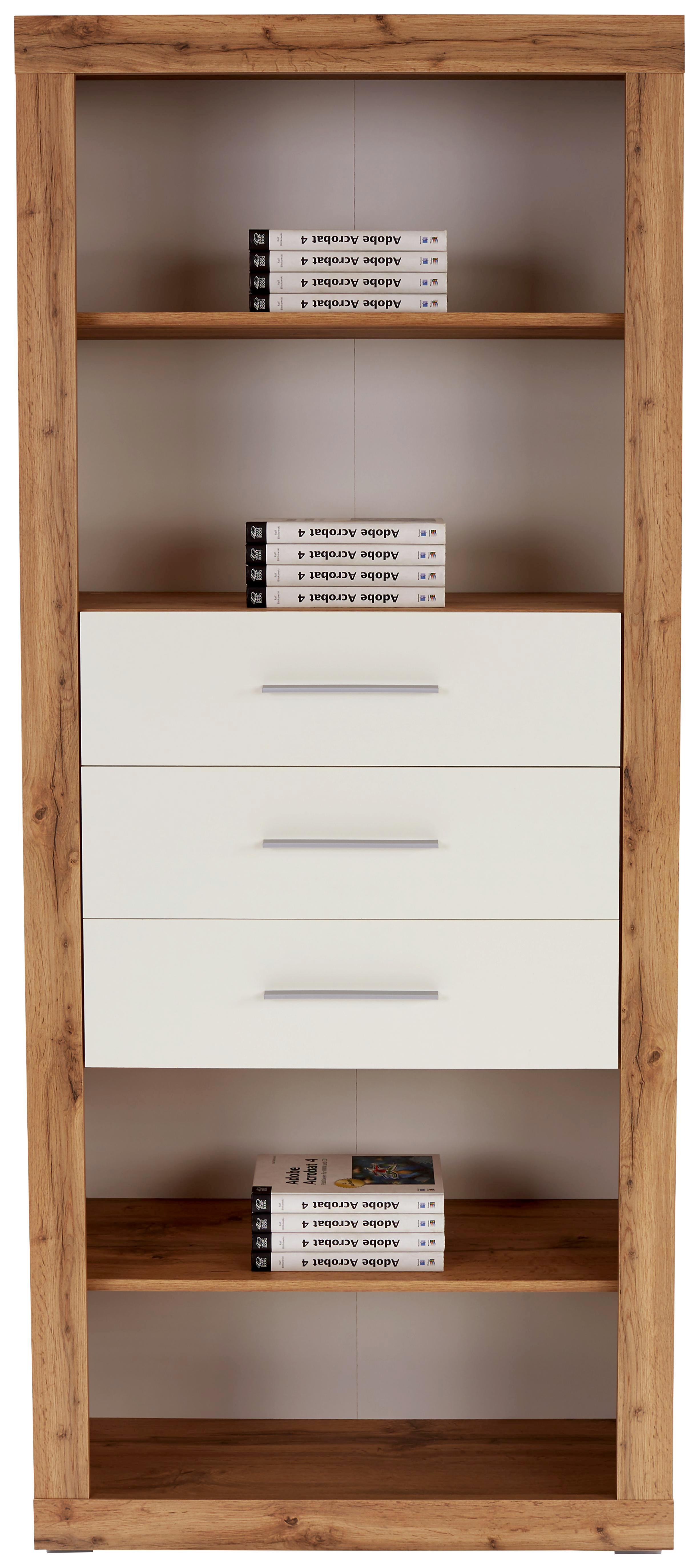 Regal Frame - Eichefarben/Weiß, KONVENTIONELL, Holzwerkstoff (80/200/42cm)