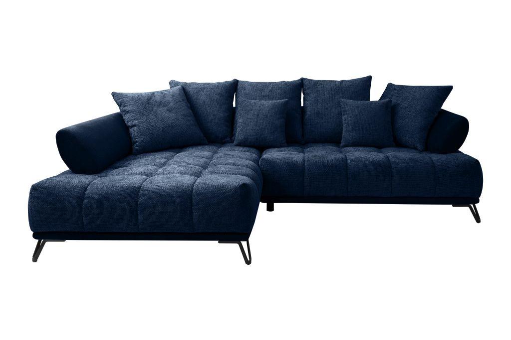 LARGO, levá, tmavě modrá, potřeba šířky dveří 90 cm - černá/tmavě modrá, Moderní, kov/textil (184/262cm)