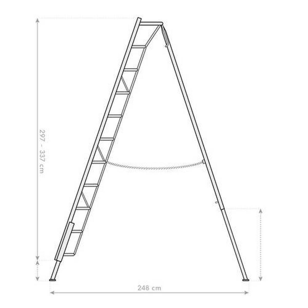 Leiter 3-Holm-Gartenleiter 330cm - Silberfarben, Basics, Metall (248/330/128cm)