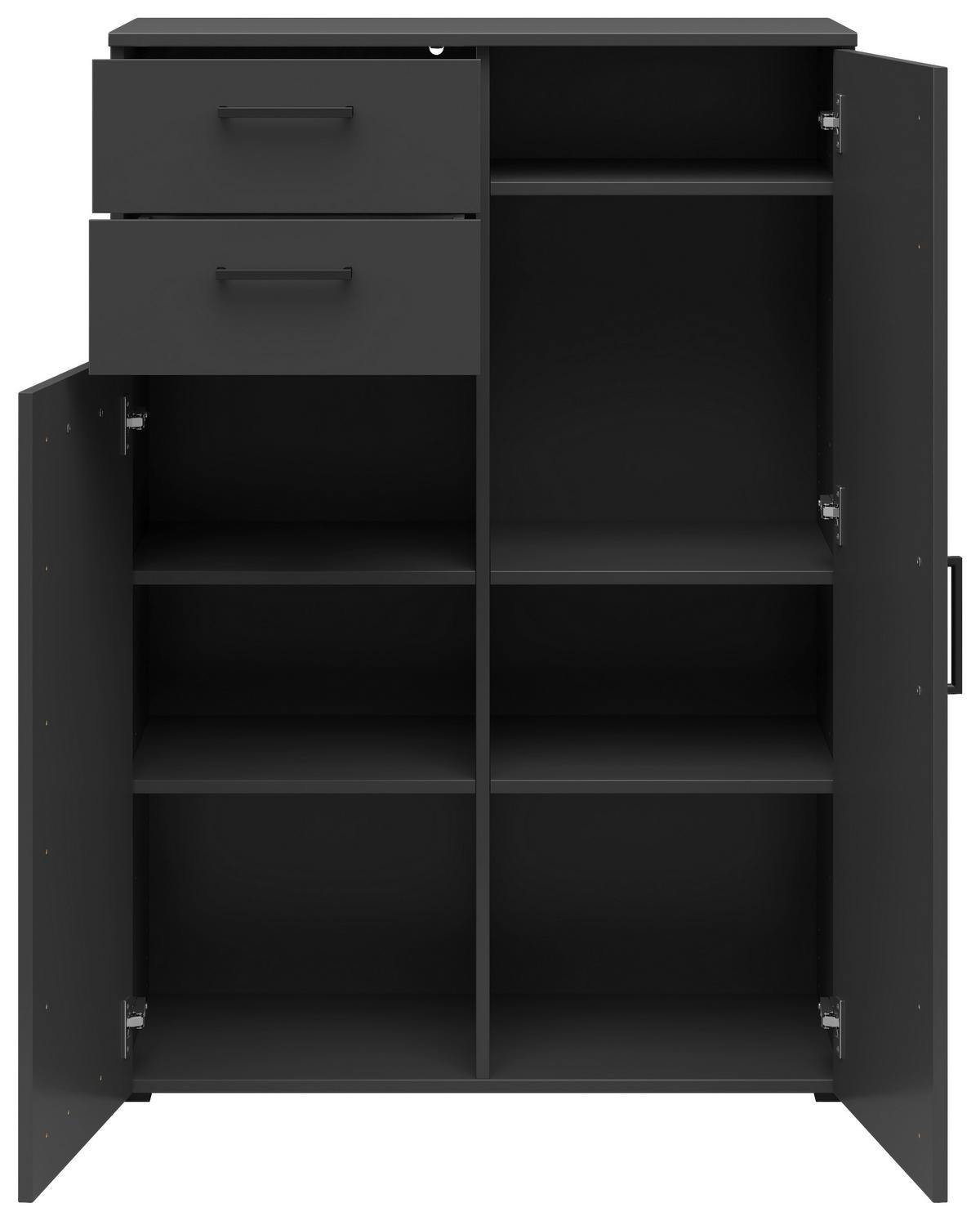 Komoda MULTISTAURAUM, š: 80 cm - černá/barvy grafitu, Moderní, kompozitní dřevo/plast (80/115/40cm)