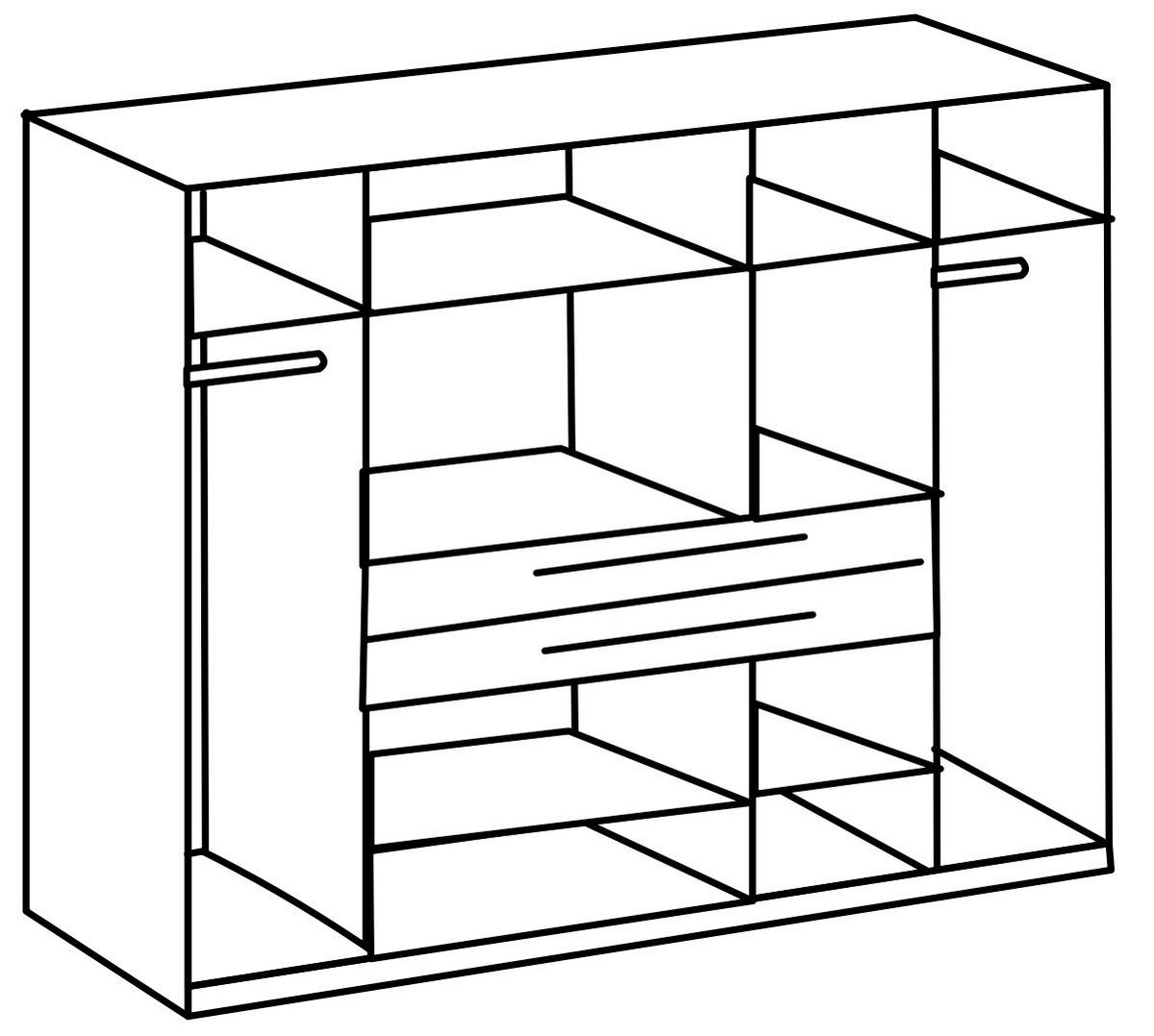 Šatníková skriňa LUMIO, šírka 225 cm - kašmírová/dub artisan, Konventionell, kompozitné drevo (225/208/65cm) - Modern Living