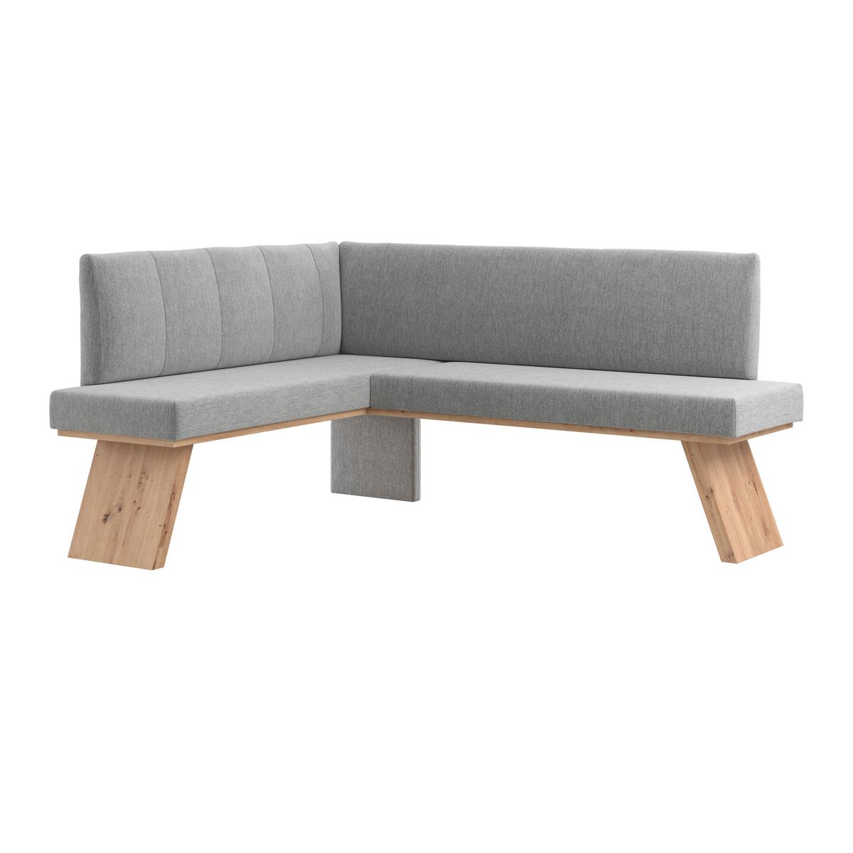 Eckbank Emma II - Eichefarben/Grau, KONVENTIONELL, Holzwerkstoff/Textil (150/185cm)