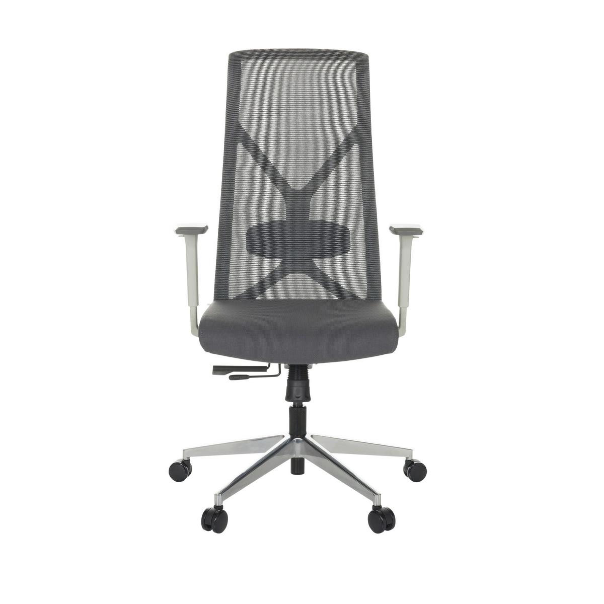 Drehstuhl Azurro White - Silberfarben/Schwarz, Basics, Kunststoff/Textil (69/119-128/60cm) - MID.YOU