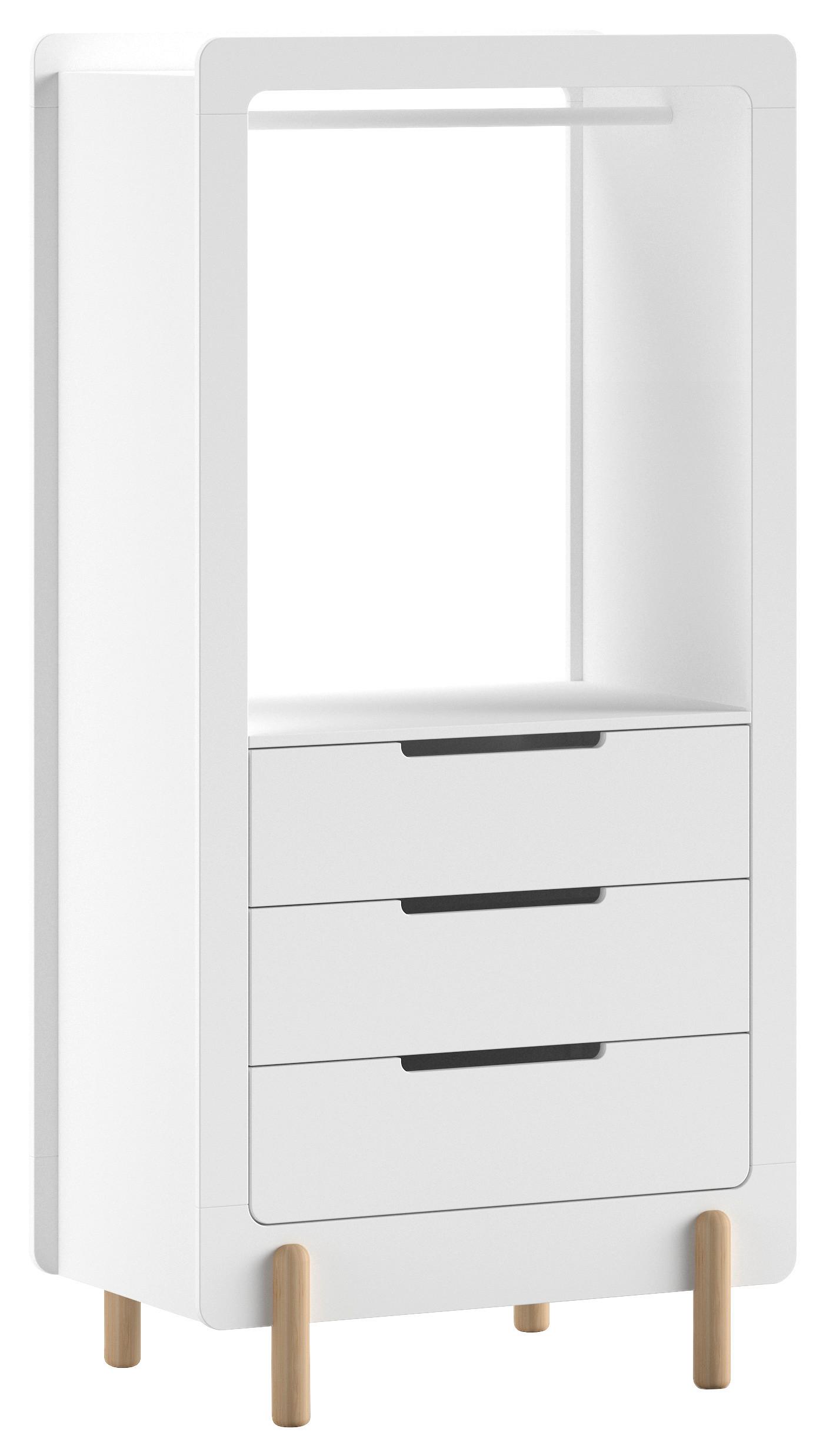 Kinderkleiderschrank Simple - Weiß, MODERN, Holzwerkstoff (88/180/54,4cm) - MID.YOU