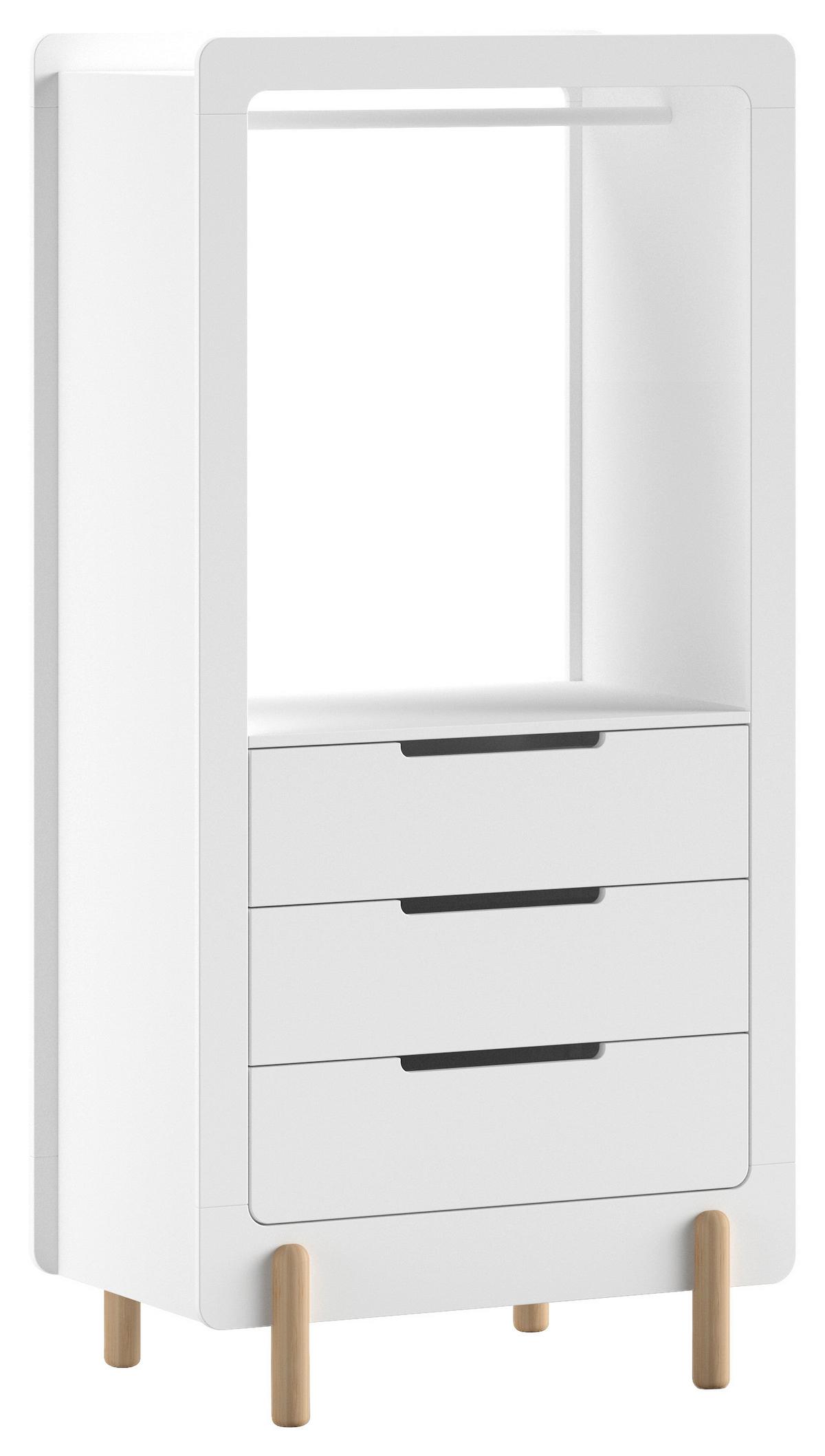 Kinderkleiderschrank Simple - Weiß, MODERN, Holzwerkstoff (88/180/54,4cm) - MID.YOU