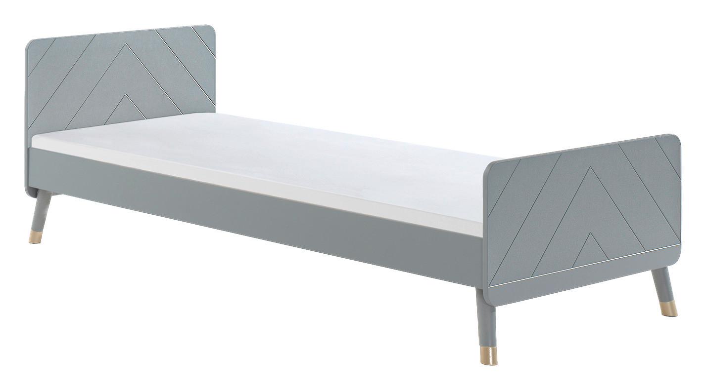 Detská posteľ BILLY, 90x200, sivá - sivá, Konventionell, kompozitné drevo (90/200cm) - MID.YOU