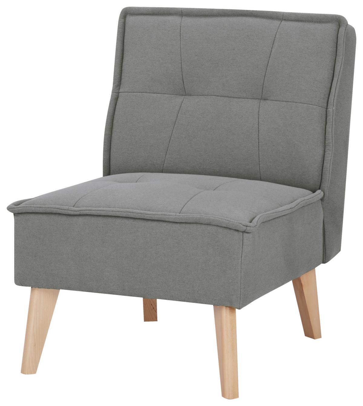 Sessel Elba Grau B: 60 Cm - Naturfarben/Grau, Basics, Holz/Textil (60/78/75cm) - MID.YOU