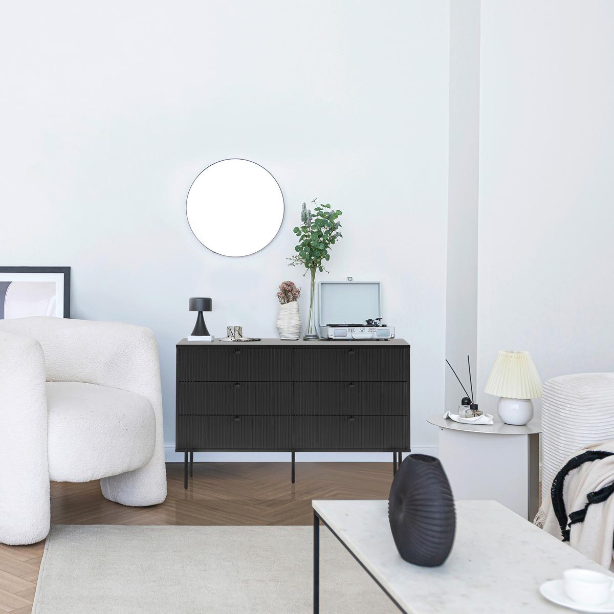 Kommode Karby S Schwarz B: 120 Cm - Schwarz, MODERN, Holzwerkstoff (120/40/75cm) - MID.YOU