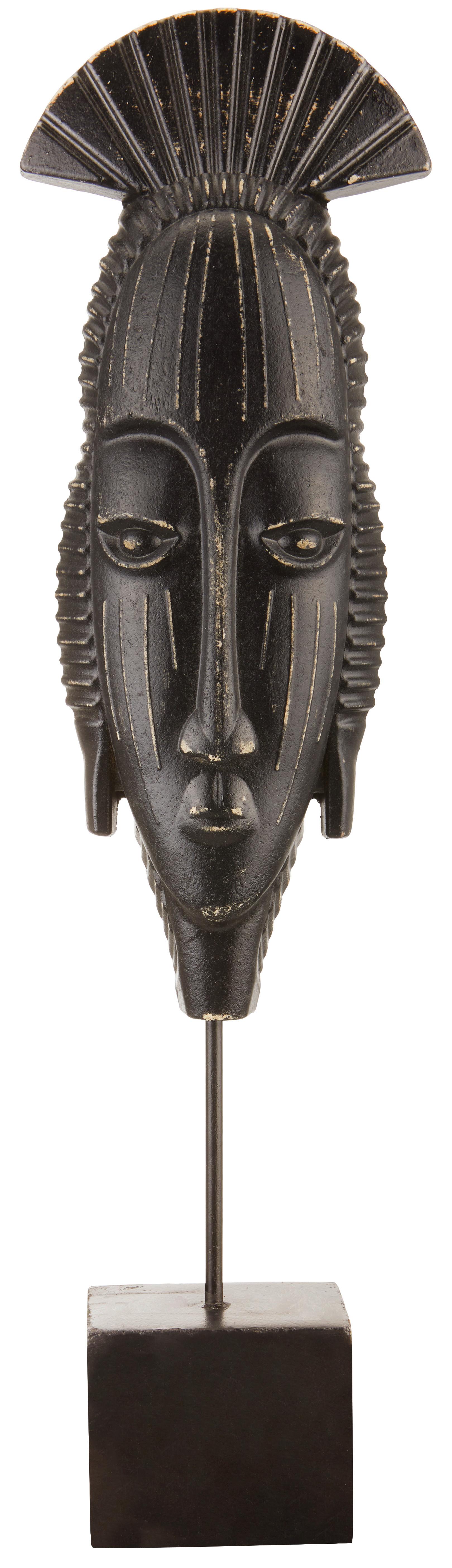 Dekorační Předmět Ayla, Výška: Ca 39,8cm - bílá/černá, Natur, kov/dřevo (10.3/39,8/4cm) - Zandiara