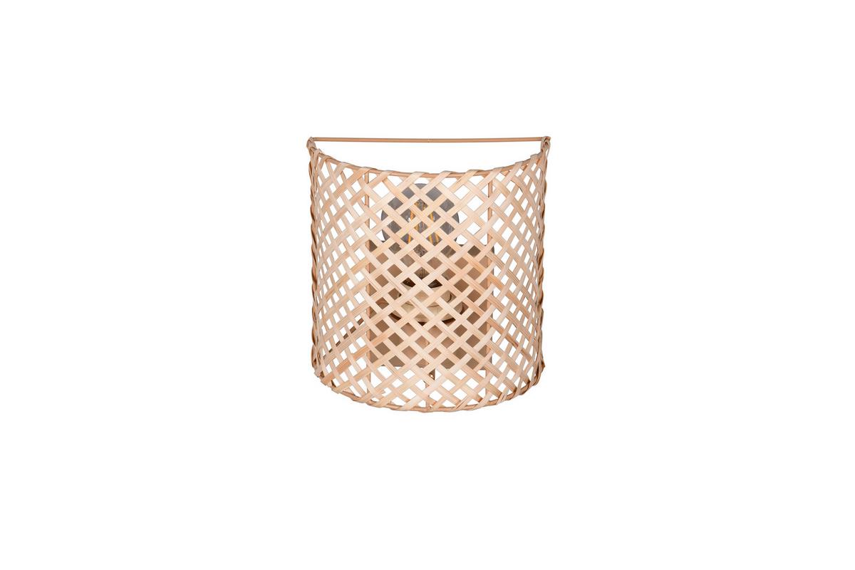Wandleuchte Bina Naturfarben Beige B: 19 cm - Beige/Naturfarben, Natur, Naturmaterialien/Metall (19/19/10,5cm)