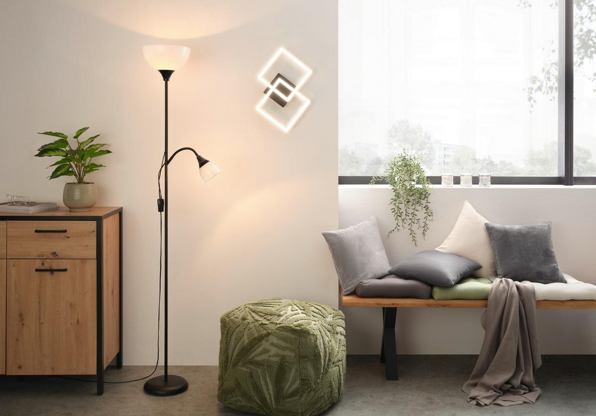 STROPNÍ LED SVÍTIDLO CORVIN -BASED- - černá/opál, Moderní, plast (55,8/39,5/6,7cm) - Based