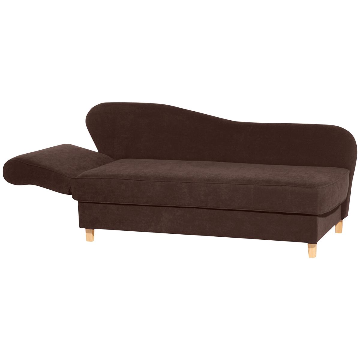 Recamiere Selma Braun Links mit Bettkasten+schlaffunktion - Buchefarben/Braun, Design, Textil (190/88/82cm) - Max Winzer