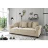 2-sitzer-sofa Mit Schlaffunktion Maureen B:250cm - Creme/Schwarz, KONVENTIONELL, Textil (247/95/125cm) - MID.YOU